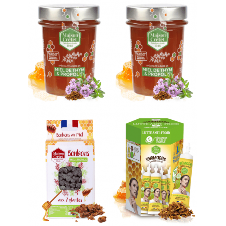 lot de miel et produits enrichis à la propolis