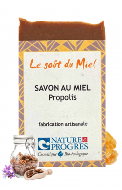 Savon miel et propolis 100g - label Nature & Progrès - Fabrication artisanale