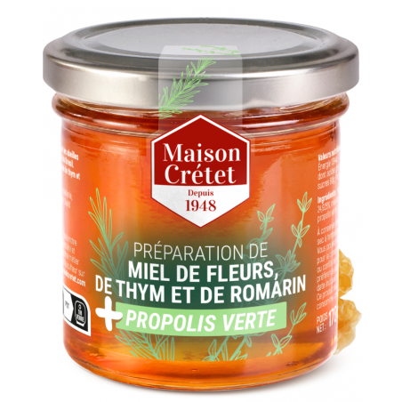 pot de miel de thym romarin propolis verte