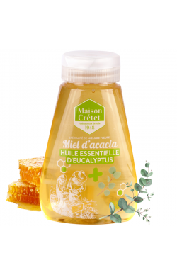 squeezer de miel d'acacia et huile essentielle d'eucalyptus en format 250g