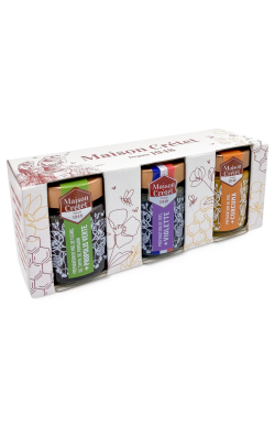 coffret premium avec 3 pots miel enrichie