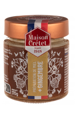 pot de 170g préparation de miel avec du gingembre