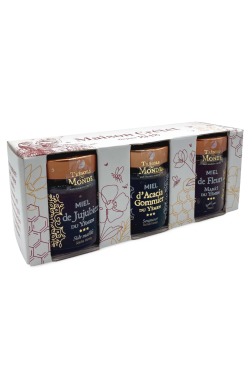 coffret 3 pots de miel du Yémen jujubier acacia gommier fleurs marai