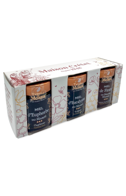 coffret trois pots de miel du maroc