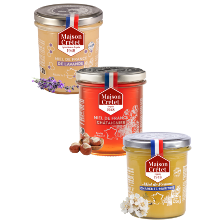 trio de miels de France 400-425g