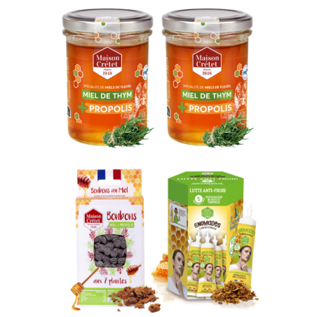 lot de miel et produits enrichis à la propolis