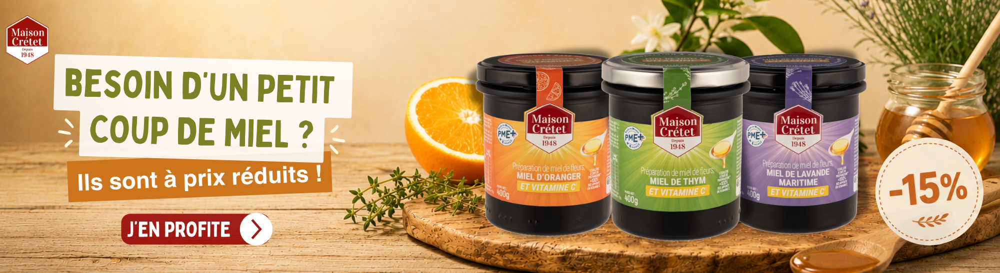 -15% sur les MIELS VITAMINE C
