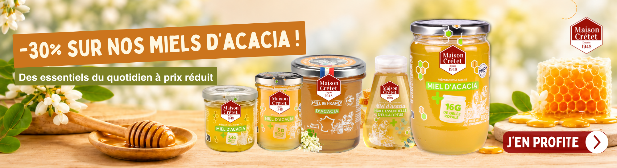 -30% sur le miel d'acacia